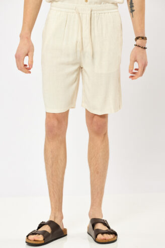 מכנסי ברמודה בשילוב פשתן flow - אופוייט