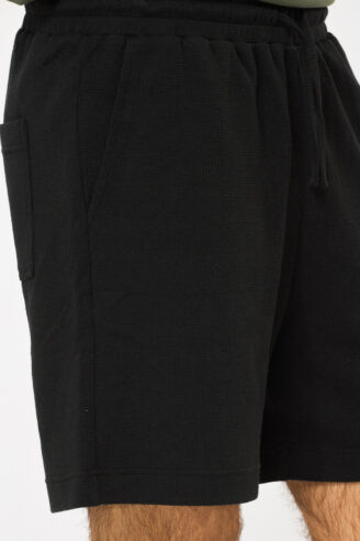 ברמודה פוטר מבד waffle - שחור