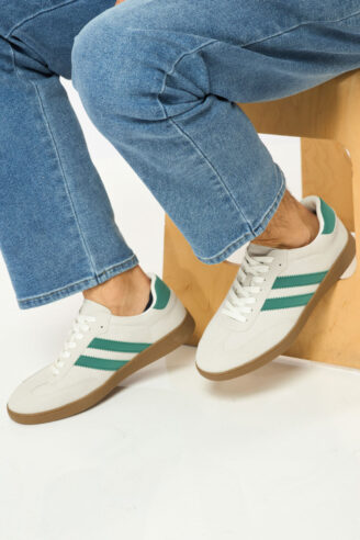 נעלי סניקרס פסי צד - אפור בהיר