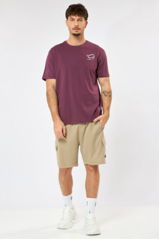 חולצת טי הדפס קווים - סגול