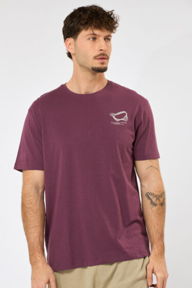 חולצת טי הדפס קווים - סגול