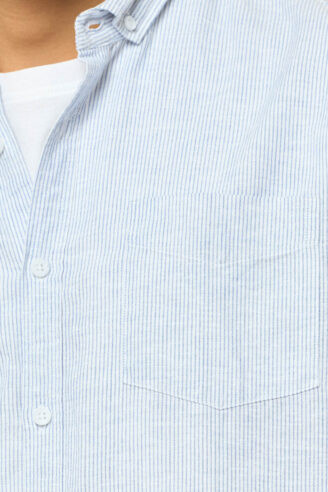 חולצה מכופתרת במראה פשתן גזרה רחבה