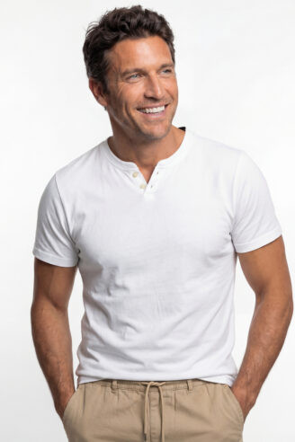 חולצת טי בסיס ,צווארון ספליט