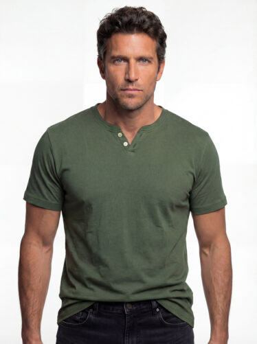 חולצת טי בסיס ,צווארון ספליט